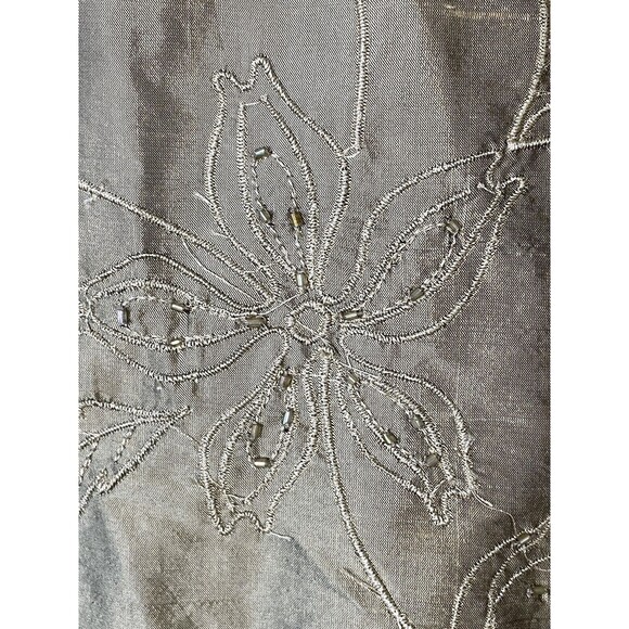 French‎ Laundry Womens Size Large 100% Silk Gold Embroidered Beaded Top Kimono - Picture 10 of 12